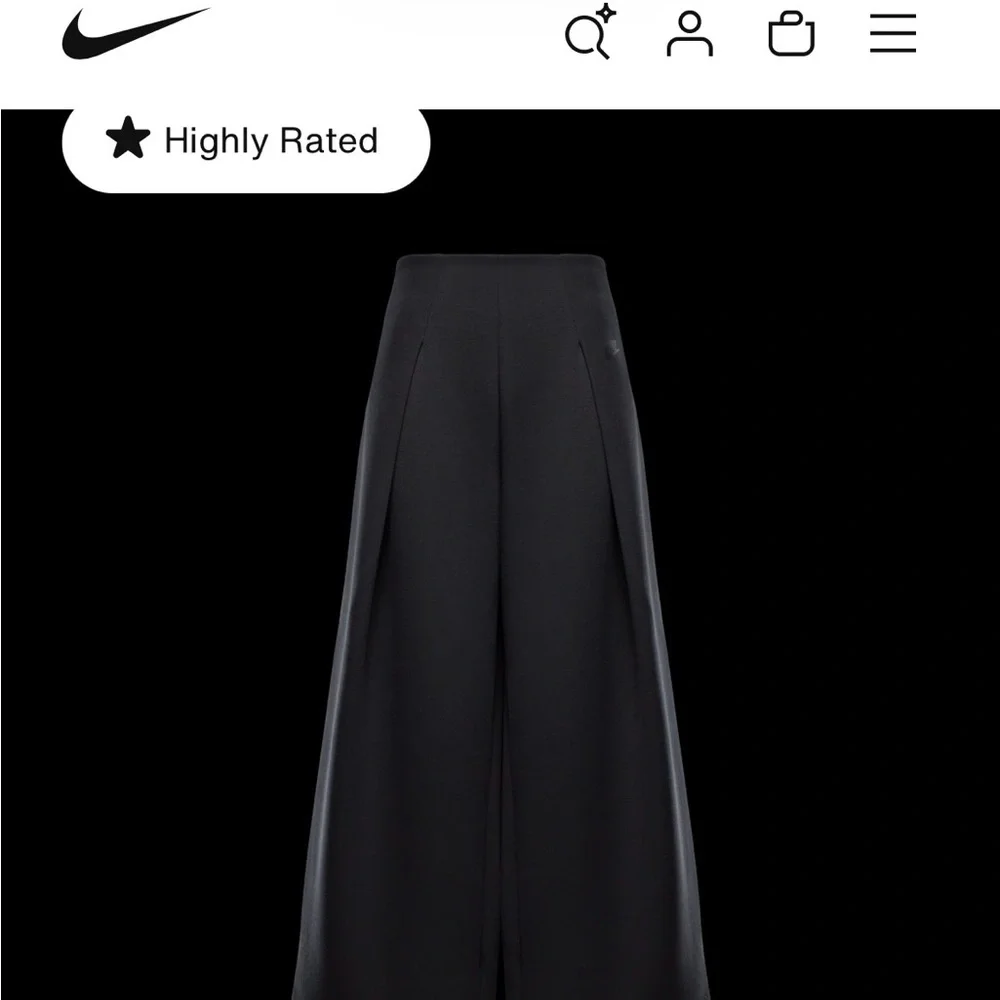 Nike Tech Black Wide-Leg Women's Pants with Subtle Logo - Picture 3 of 4